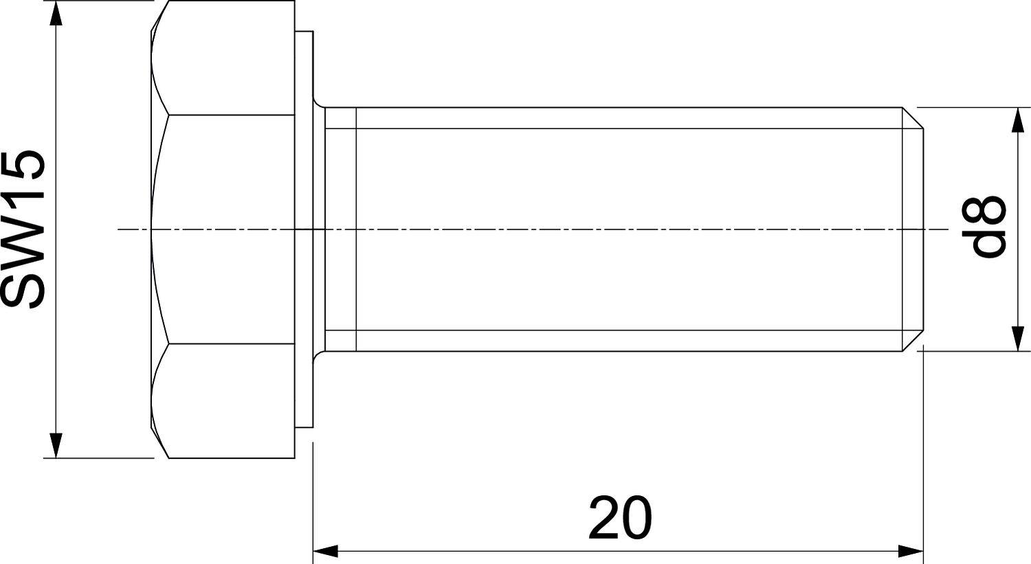 OBO Bettermann DIN933 M8x20 V5A 3156054 Sechskantschraube 8mm 20mm Stahl nicht rostend 100St.