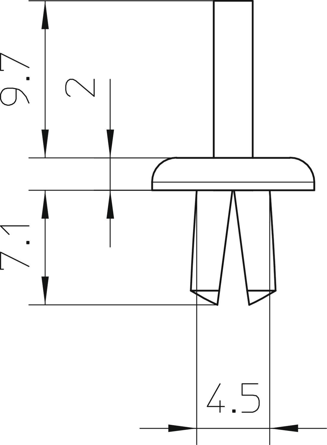 OBO Bettermann 6178520 Senkniete (Ø) 4.5mm Kunststoff KSN1 100St.
