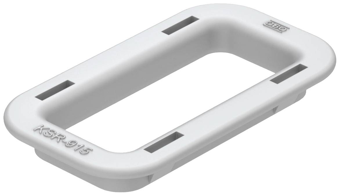 Rechteckiger, weißer Kunststoffrahmen mit abgerundeten Ecken, Aufschrift 'KSR-915', geeignet zur Befestigung in einer Installation.