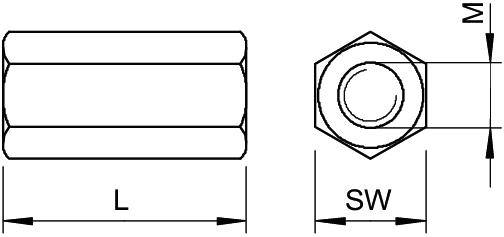 OBO Bettermann 12005 M10G 6410103 Muffe 17mm Stahl verzinkt 1St.