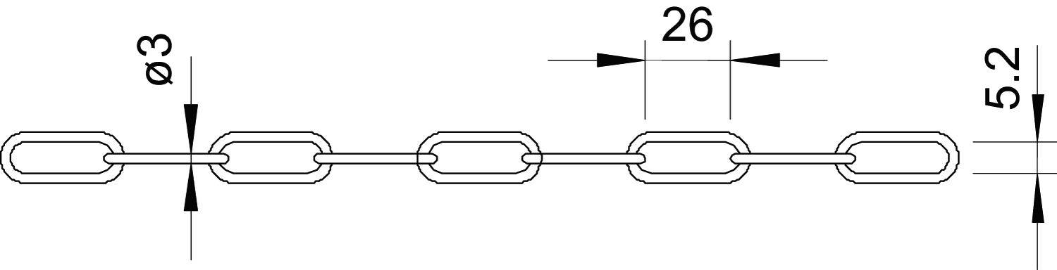 OBO Bettermann 1488201 Einfachkette Stahl Stahl verzinkt 25 m