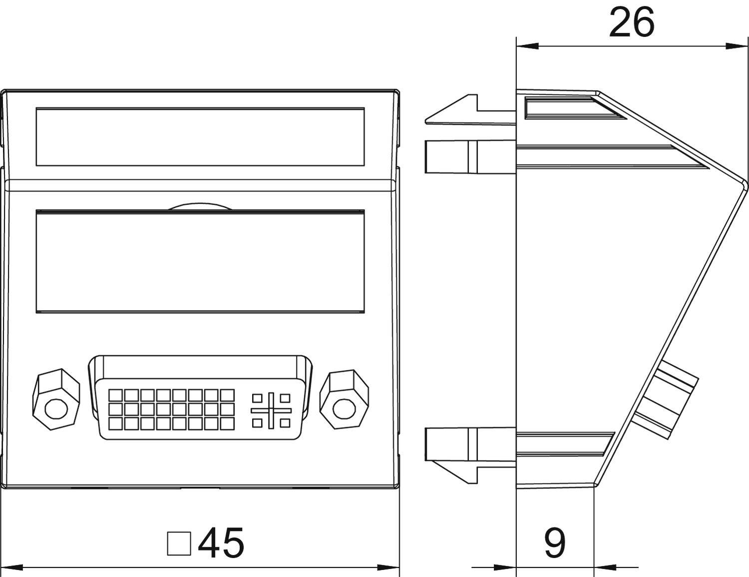 OBO Bettermann 6104745 Abdeckung Multimediaträger (B x H x T) 45 x 45 x 26mm 1 St. Grau