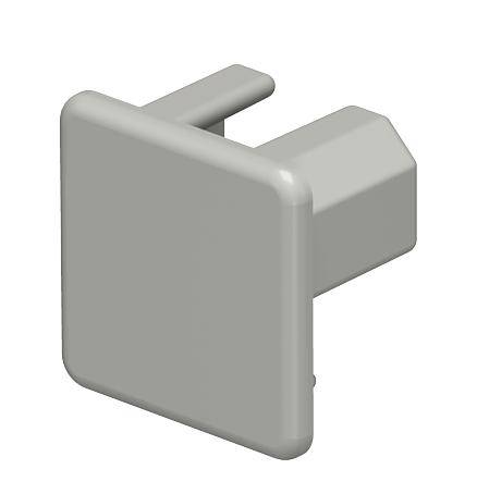 Graue Kunststoffabdeckung, quadratisch, wird in ein Steckplatzloch eingesetzt, um Schutz und ein sauberes Aussehen zu bieten.