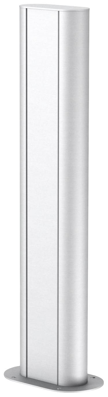 Eine silberne, schlanke Säule mit rechteckiger Basis, vermutlich als dekoratives Element oder zur Abtrennung von Bereichen verwendet.