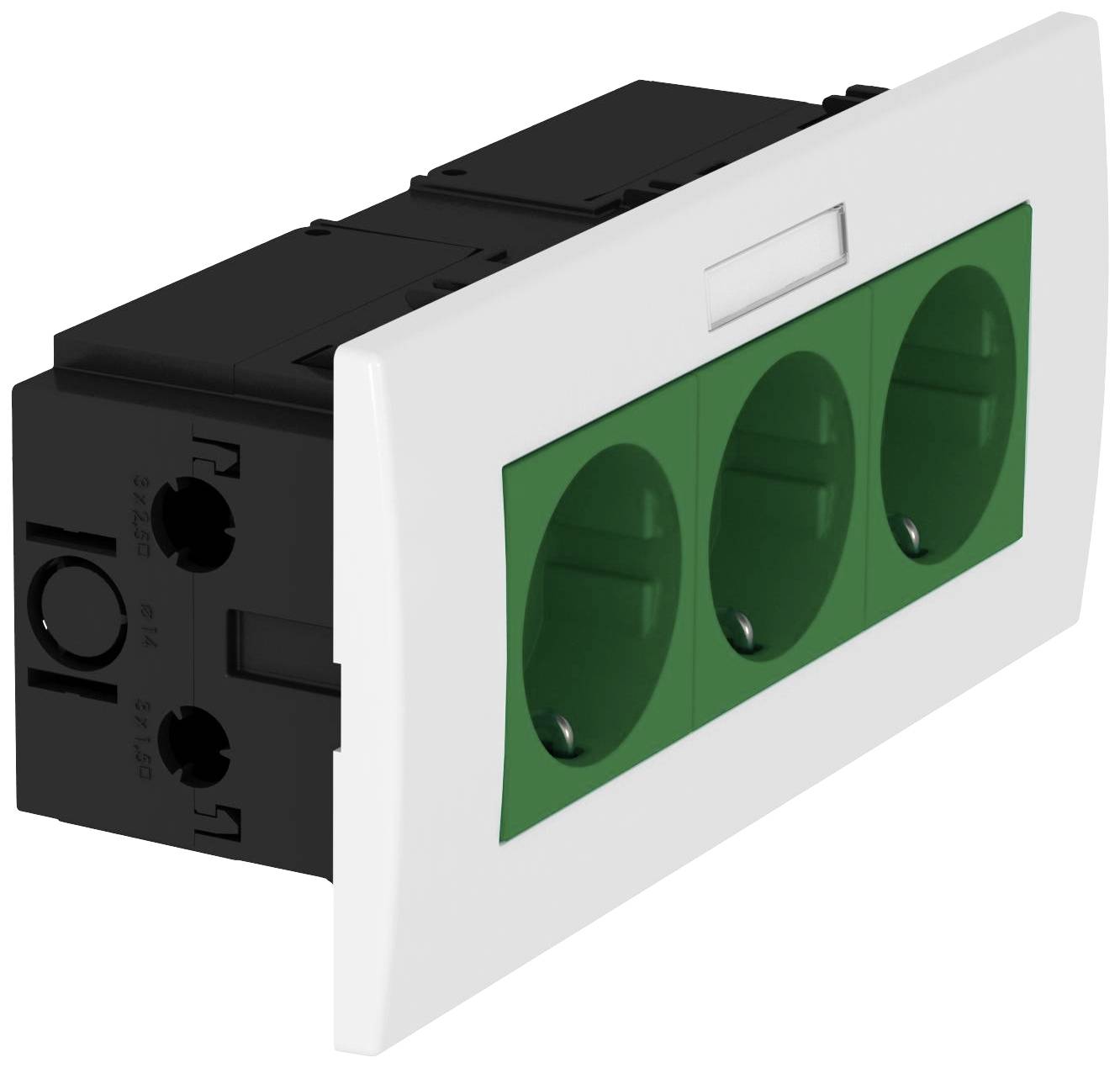 OBO Bettermann 6119434 Geräteeinsatz Steckdose (B x H x T) 185 x 84 x 60mm 1 St. Grün