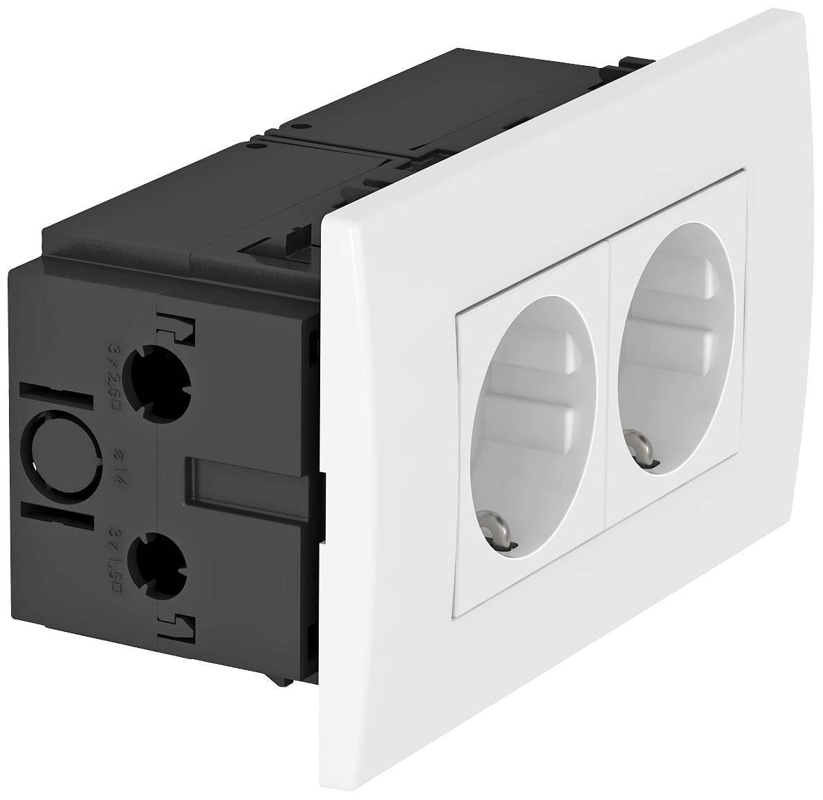 OBO Bettermann 6119407 Geräteeinsatz Steckdose (B x H x T) 140 x 84 x 60mm 1 St. Weiß