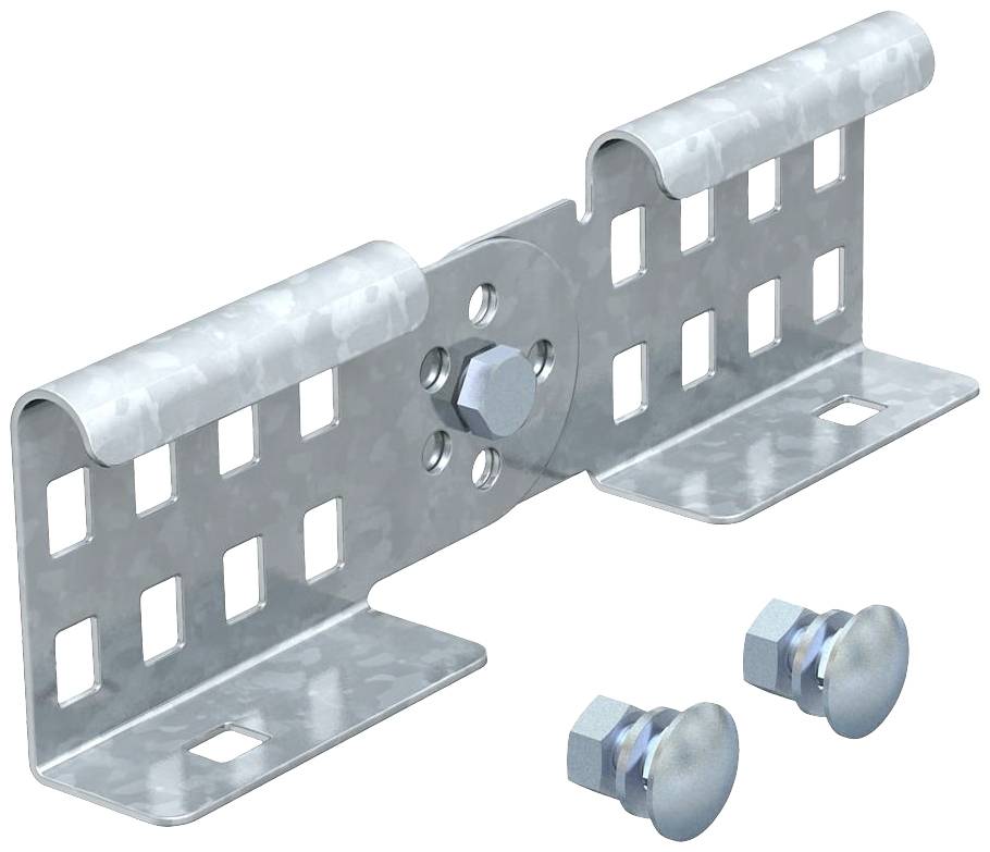 Metallhalterung mit Gitterdesign und zentralem Befestigungspunkt, inklusive zwei separaten Schrauben. Geeignet für Montagezwecke.