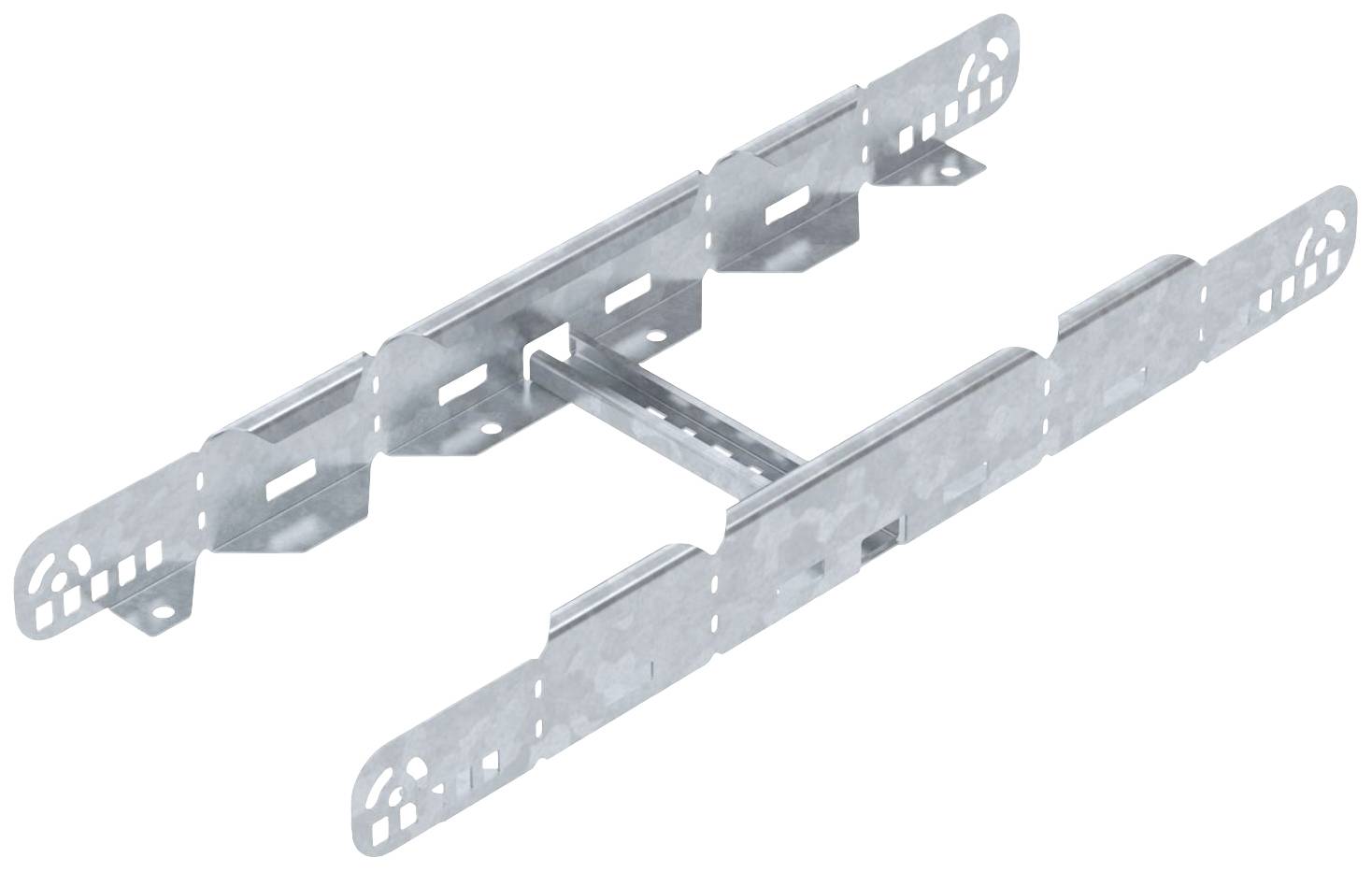 Metallisches Montageelement mit mehreren Löchern, geeignet zur Unterstützung und Stabilisierung von Strukturen in Bauprojekten.