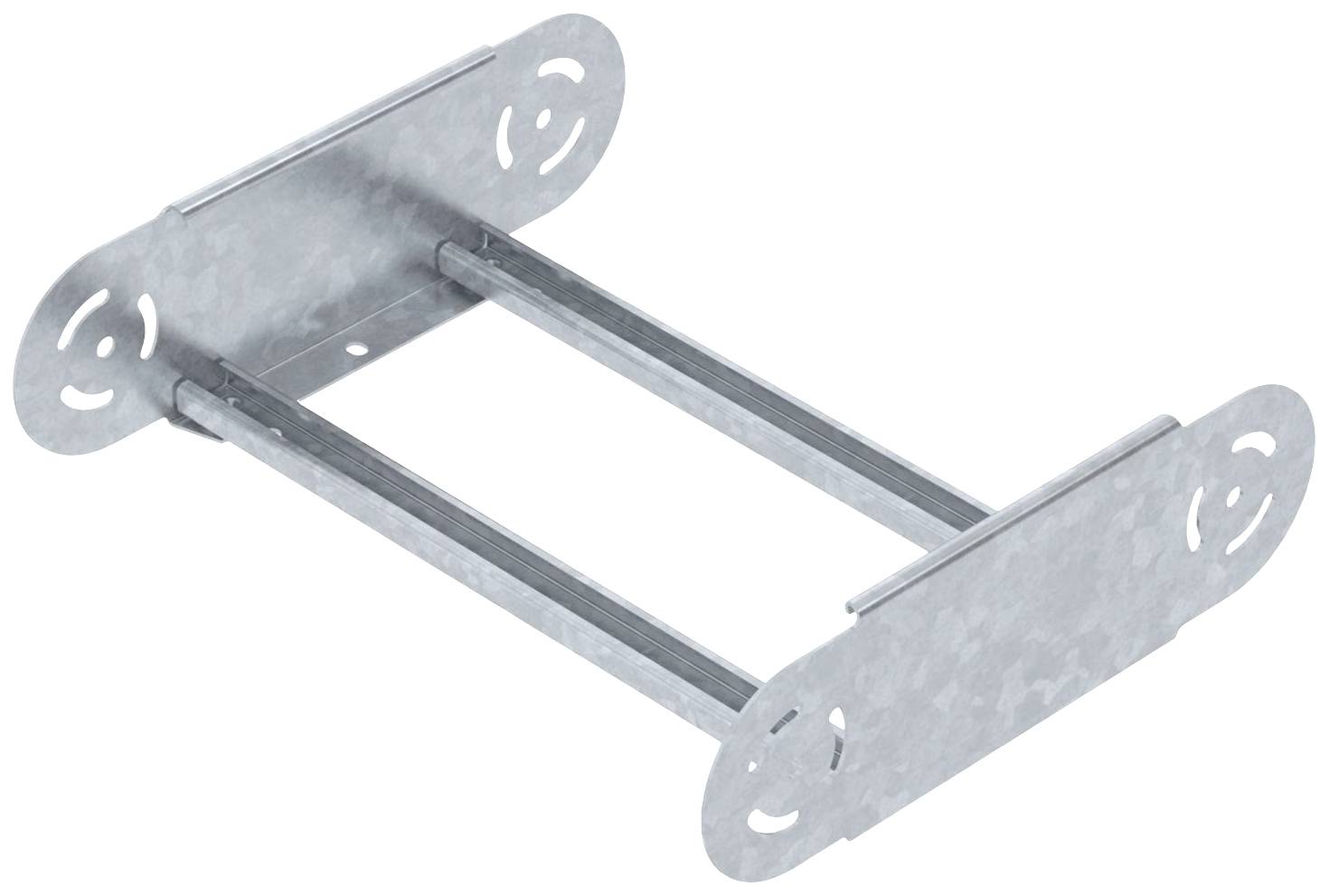 Metallverstrebung mit zwei parallelen Stangen, verbunden durch rechteckige Endstücke mit Befestigungslöchern.