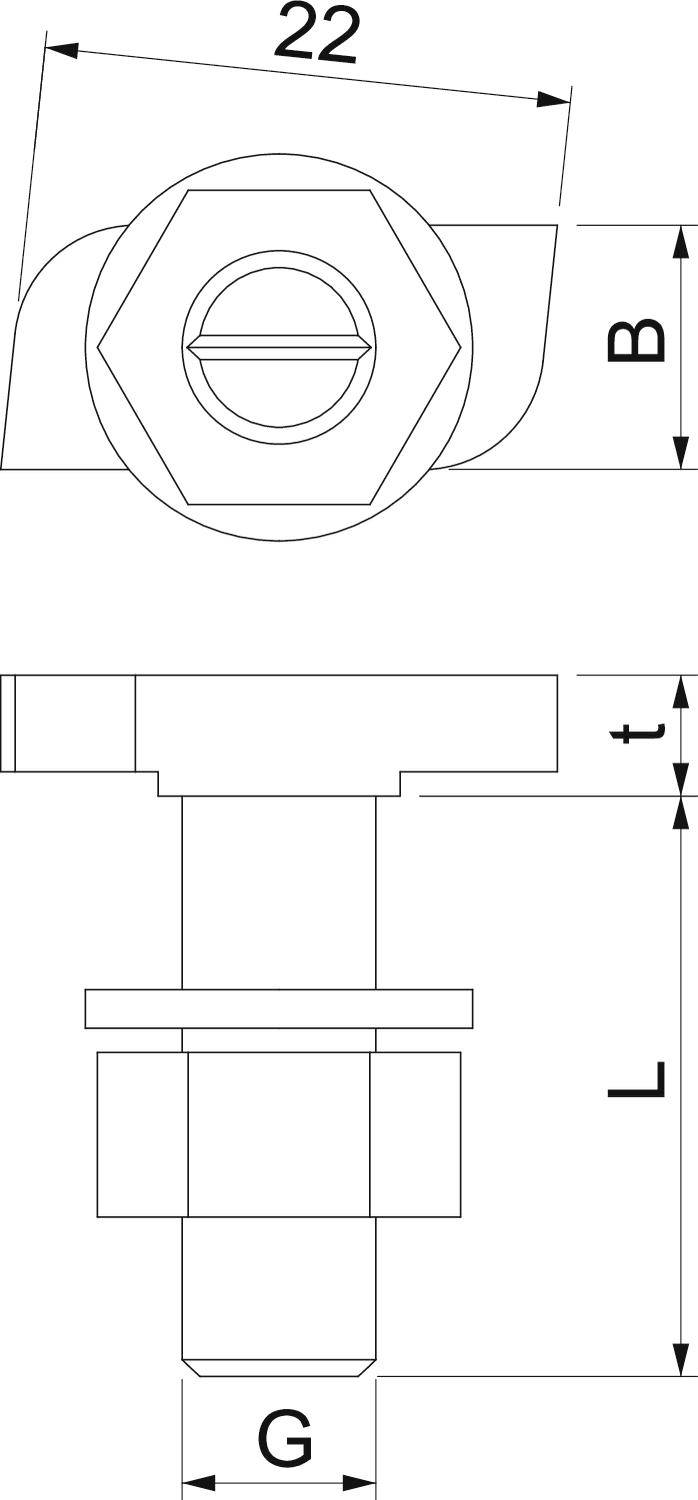 OBO Bettermann CL27HB M8x25 ZL 1148028 Hammerkopfschraube 8mm 23mm Stahl 50St.