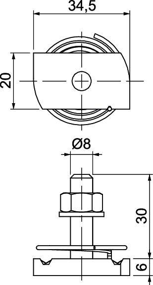 OBO Bettermann MS41HBF M8x30 A4 1148476 Hammerkopfschraube 35mm Stahl nicht rostend 50St.