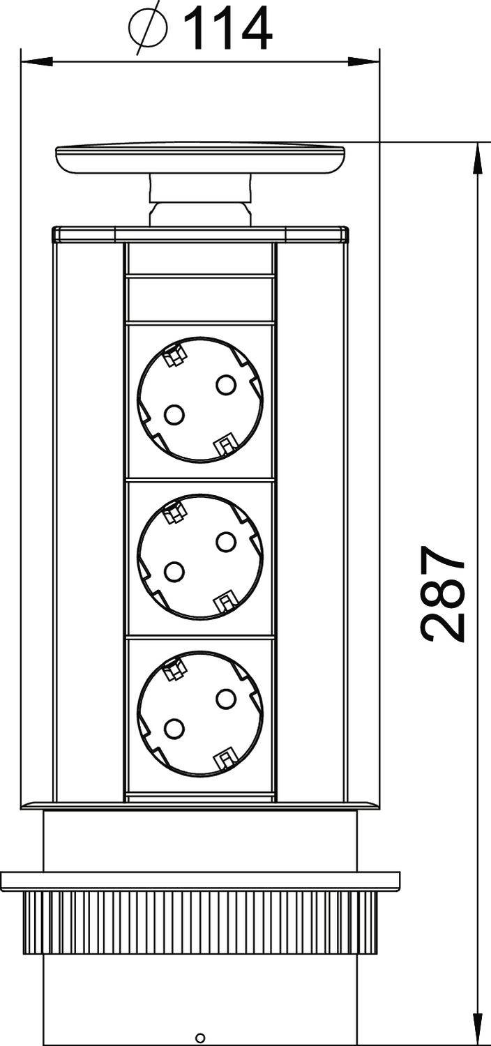 OBO Bettermann 6116862 Tischsteckdose Silber, Schwarz Schutzkontakt