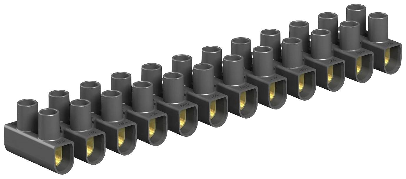 OBO Bettermann 2056380 Reihenlüsterklemme flexibel: - starr: 10-10mm² Polzahl: 12 10 St. Schwarz