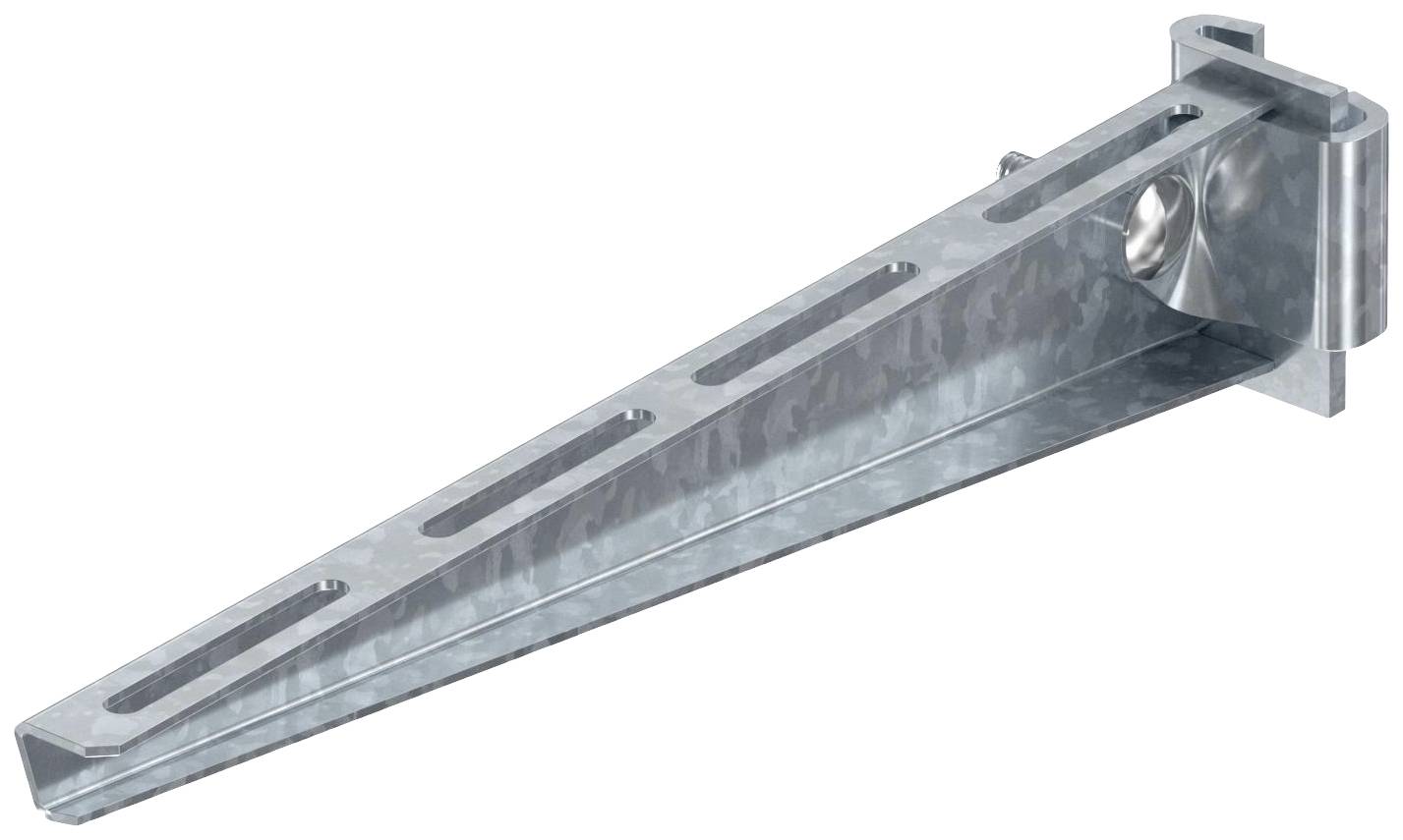 Metallwinkel für schwere Konstruktionen, mit mehreren Langlöchern zur Befestigung. Robust und langlebig, geeignet für Bauanwendungen.