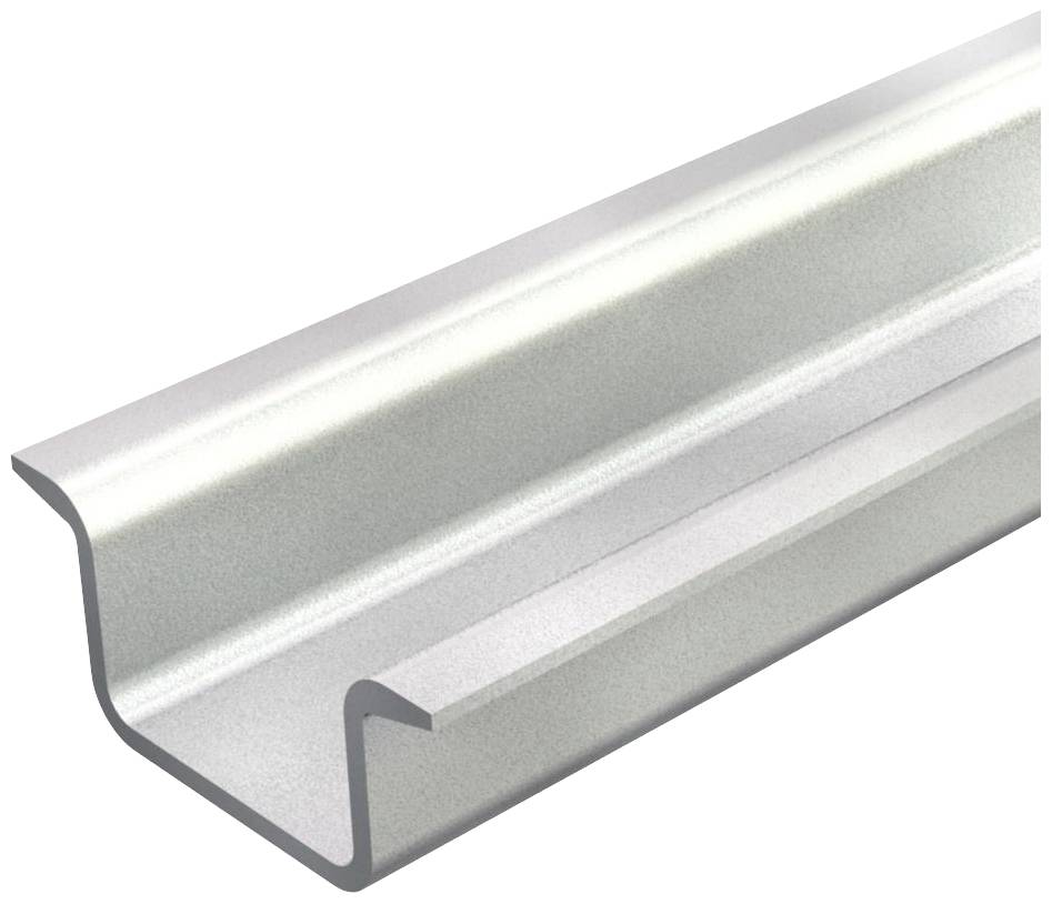 Graues Metallprofil mit U-Form, verwendet als strukturelle Unterstützung in Bauprojekten. Glatte Oberfläche, gleichmäßige Kanten.