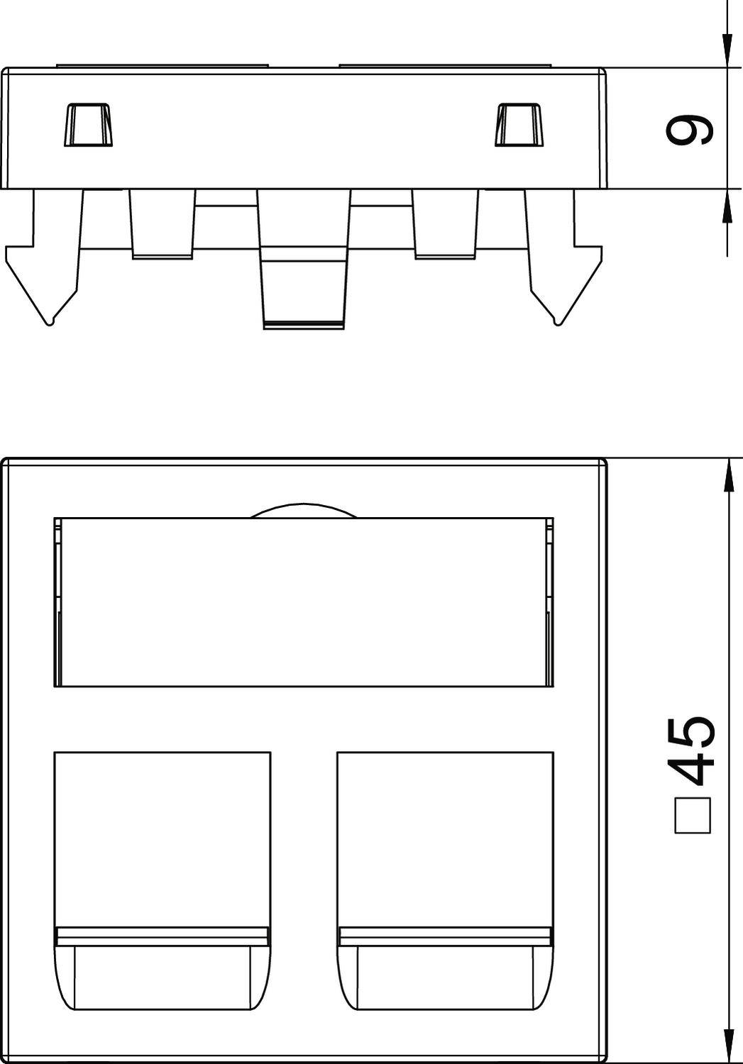 OBO Bettermann 6119286 Abdeckung Datentechnikträger (B x H x T) 45 x 45 x 26mm 1 St. Weiß
