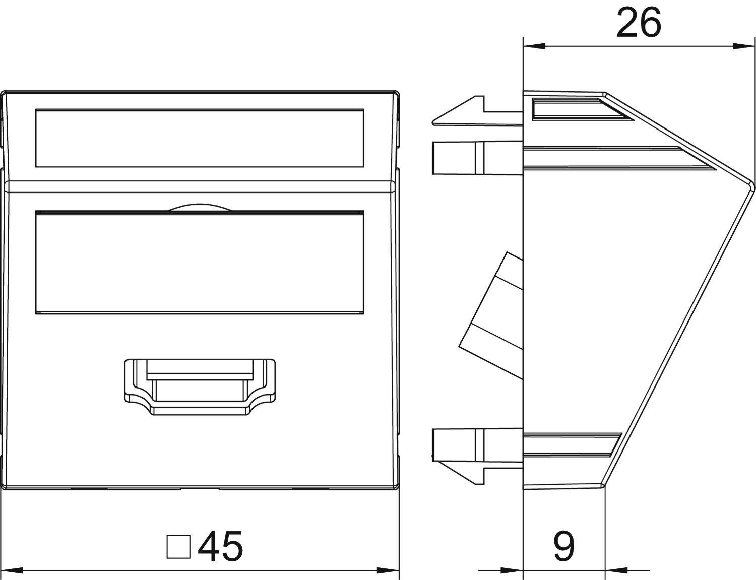 OBO Bettermann 6104844 Abdeckung Multimediaträger (B x H x T) 45 x 45 x 26mm 1 St. Aluminium