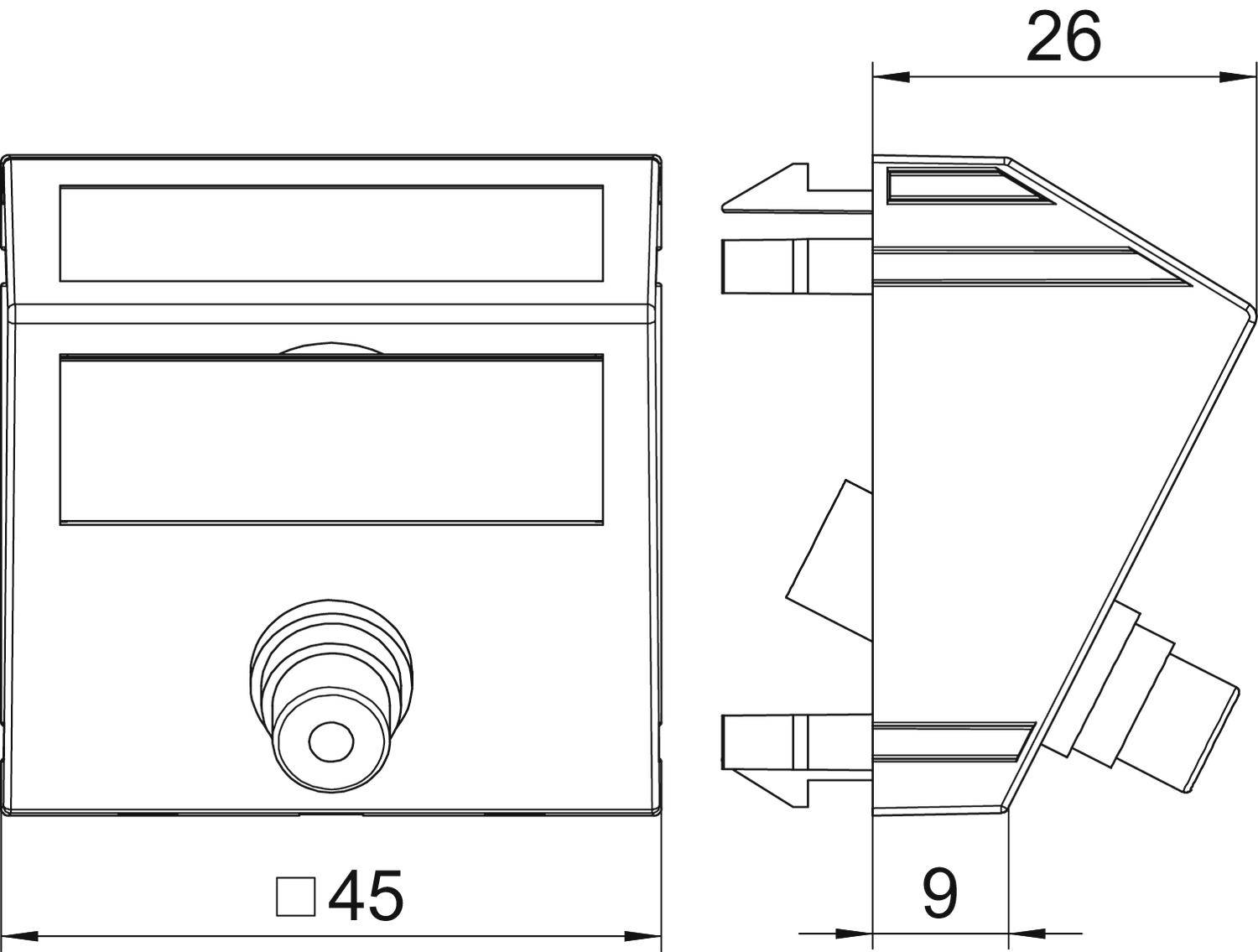 OBO Bettermann 6105012 Abdeckung Multimediaträger (B x H x T) 45 x 45 x 9mm 1 St. Aluminium