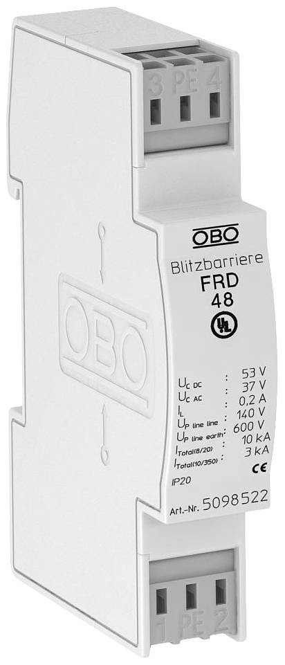 OBO Bettermann 5098522 FRD 48 Blitzbarriere 10 kA 1St.