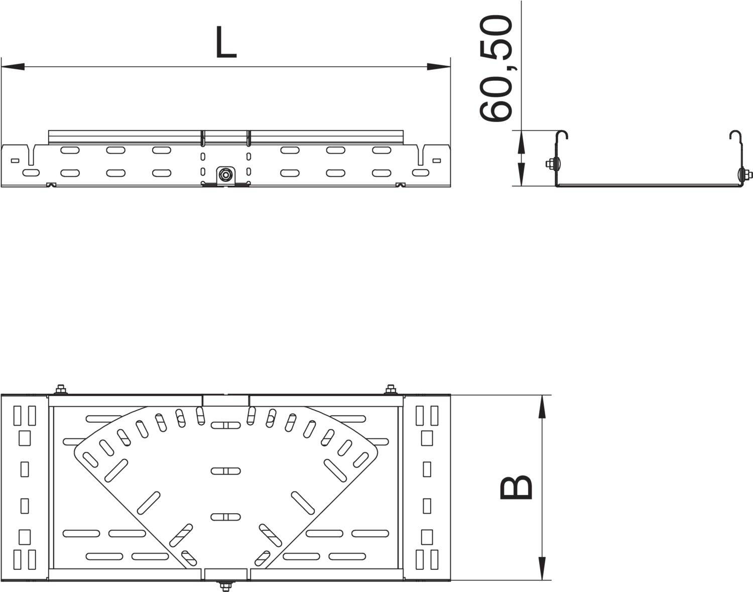 OBO Bettermann 6040552 Bogen (B x H) 600mm x 60mm 1 St. Metall