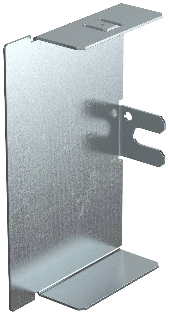 Metallwinkelhalterung zur Wandmontage, rechteckige Form mit Loch und Haken zur Befestigung.