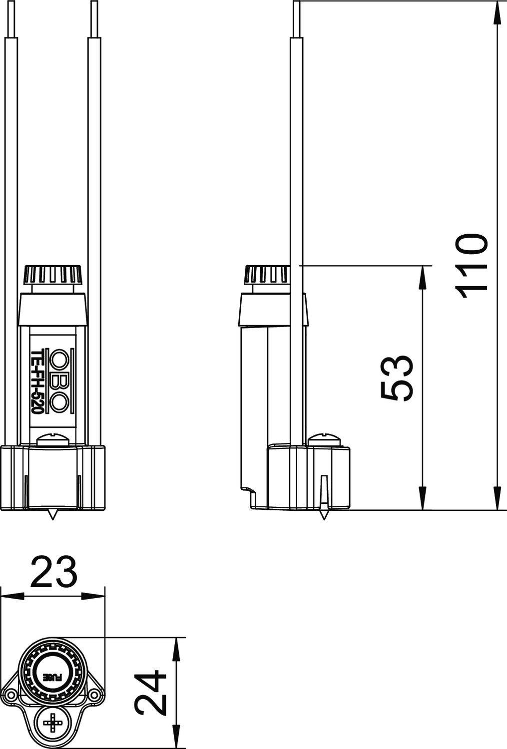 OBO Bettermann 7205570 TE-FH 520 Sicherungseinsatz Passend für (Sicherungen) Feinsicherung 5 x 20mm 1St.