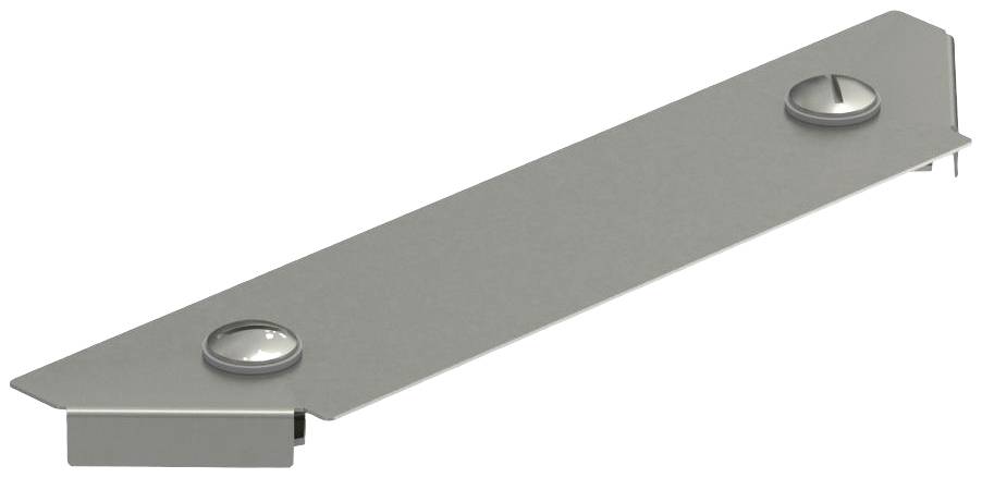 Metallschiene mit zwei Schrauben, die in einem rechten Winkel befestigt sind.