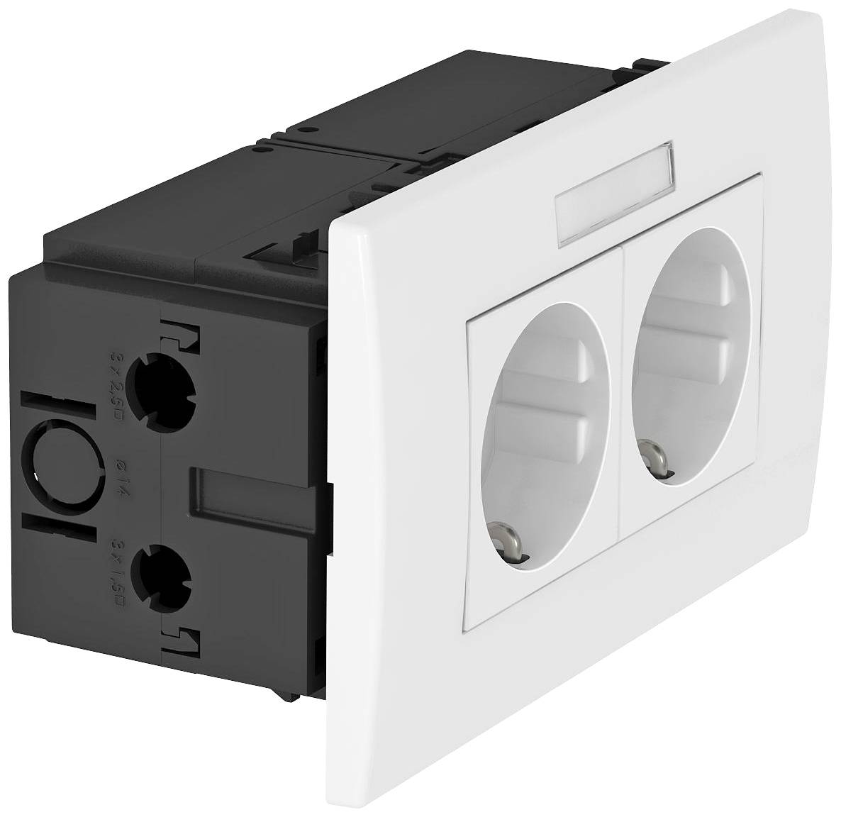 OBO Bettermann 6119427 Geräteeinsatz Steckdose (B x H x T) 140 x 84 x 60mm 1 St. Weiß