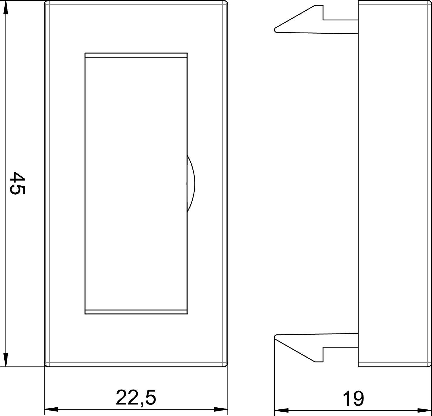 OBO Bettermann 6117411 Montagezubehör (B x H x T) 22.5 x 45 x 9mm 1 St. Grau