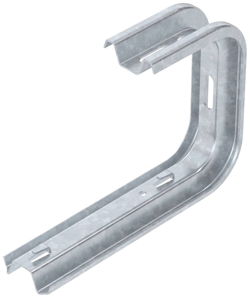 Metallwinkelhalterung aus gebogenem Stahl mit verzinkter Oberfläche, geeignet für Befestigungs- und Montageanwendungen.