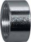 Zylindrische Metallverschraubung, glänzend, mit Innengewinde. Hauptsächlich für Rohrverbindungen verwendet.