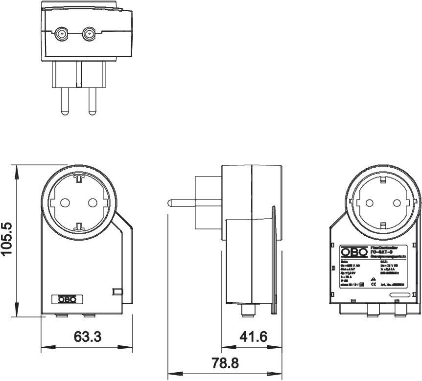OBO Bettermann 5092816 FC-SAT-D Überspannungsschutzgerät 2.5 kA 1St.