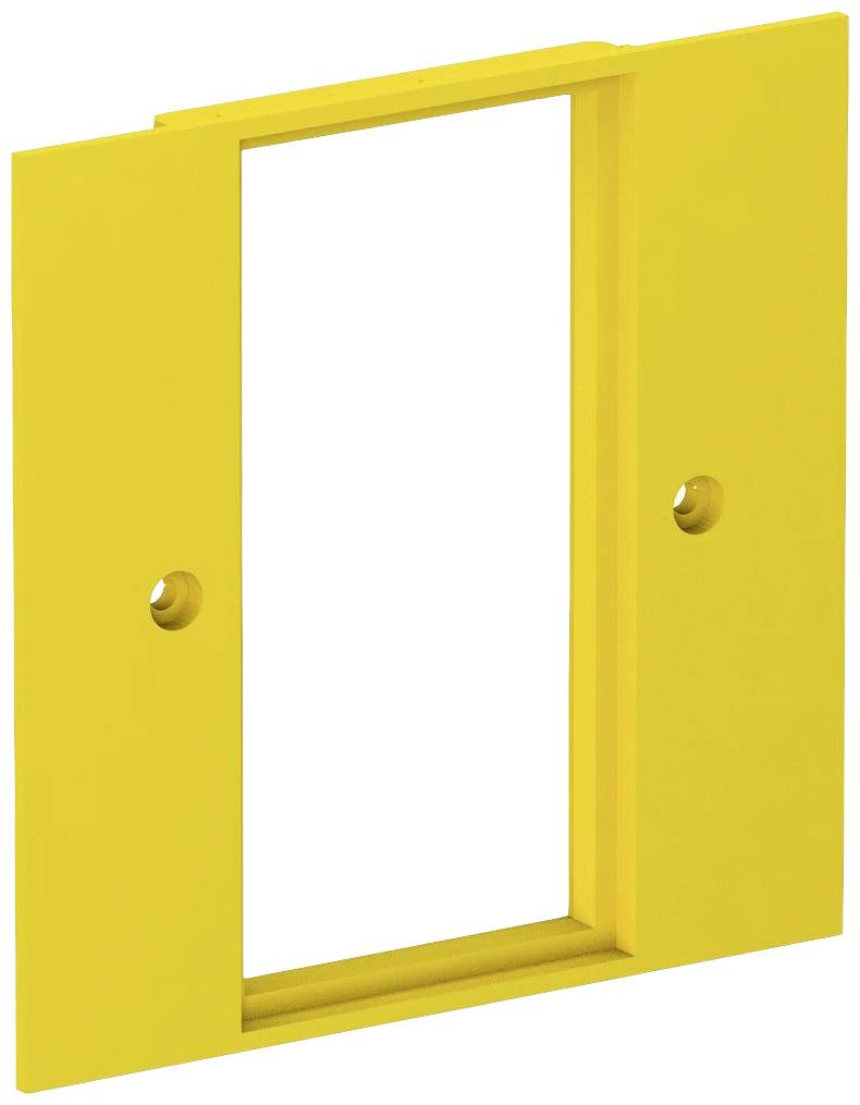 Gelber, rechteckiger Rahmen mit zwei seitlichen Löchern.