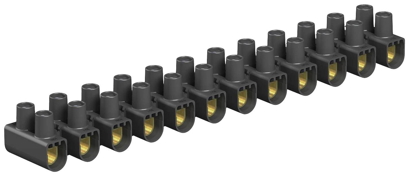 OBO Bettermann 2056569 Reihenlüsterklemme flexibel: 16-16mm² starr: 16-16mm² Polzahl: 12 10 St. Schwarz