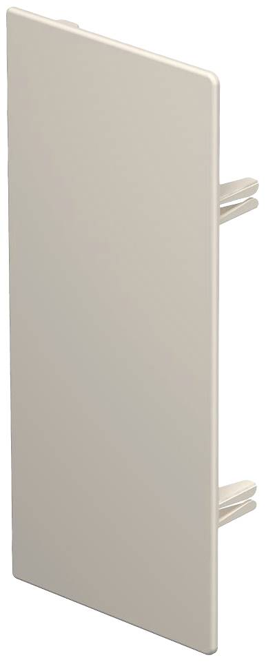 Weiße, rechteckige Kunststoffabdeckung mit seitlichen Clips zur Montage.