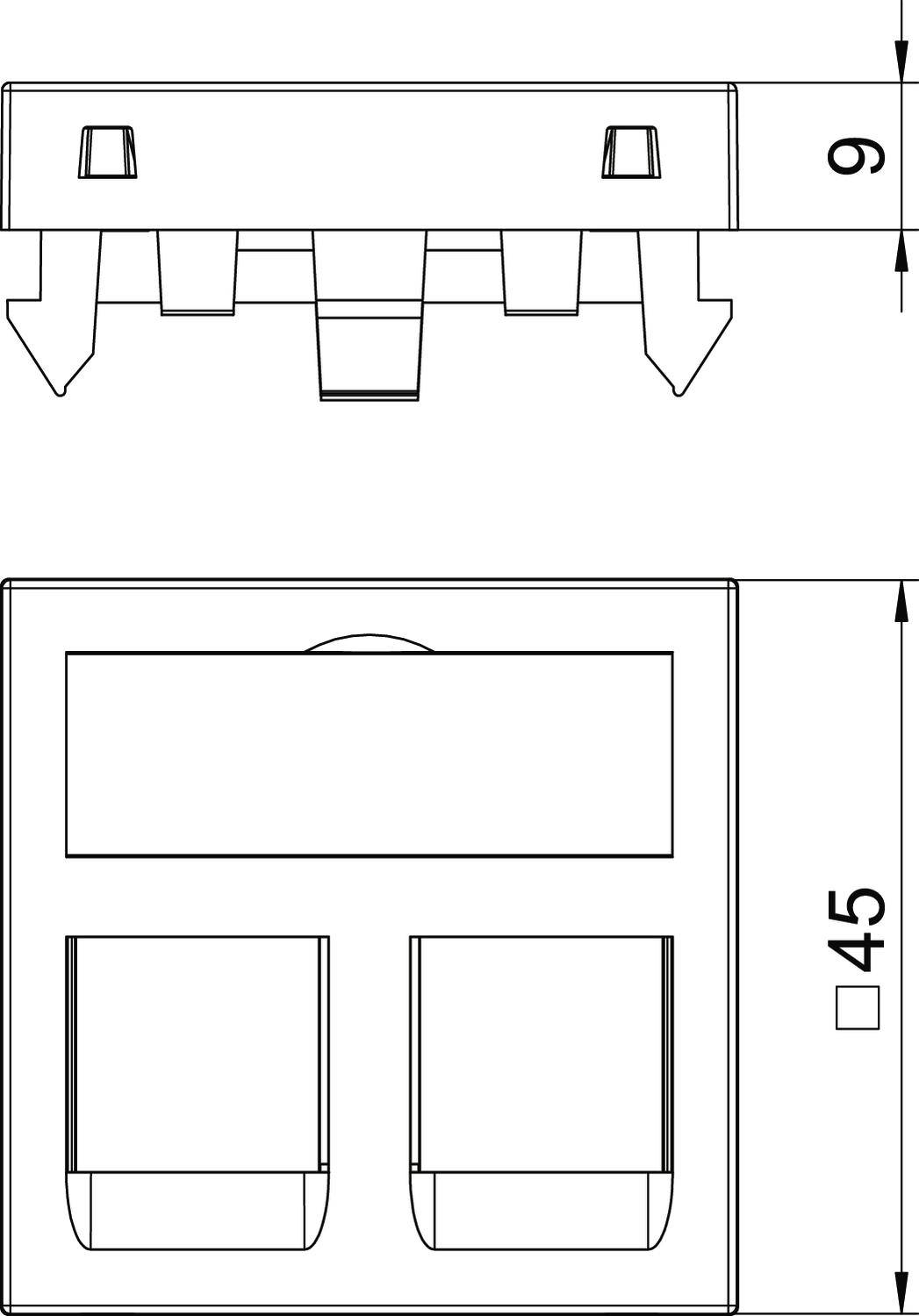 OBO Bettermann 6119282 Abdeckung Datentechnikträger (B x H x T) 45 x 45 x 9mm 1 St. Grau