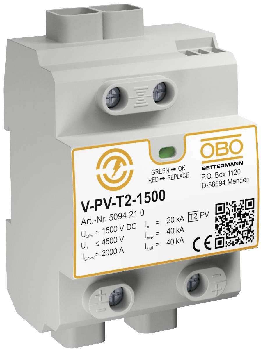 OBO Bettermann 5094210 V-PV-T2-1500 Überspannungsschutzgerät 40 kA 1St.