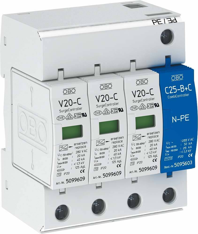 OBO Bettermann 5094656 V20-C 3+NPE-280 Überspannungsableiter 60 kA 1St.