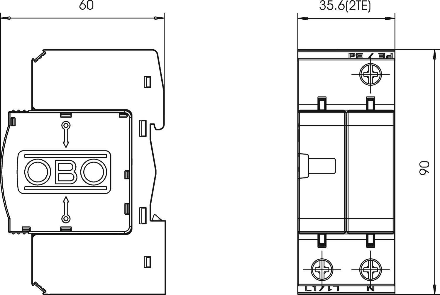 OBO Bettermann 5093418 V10-C 1+NPE-280 Überspannungsableiter 10 kA 1St.