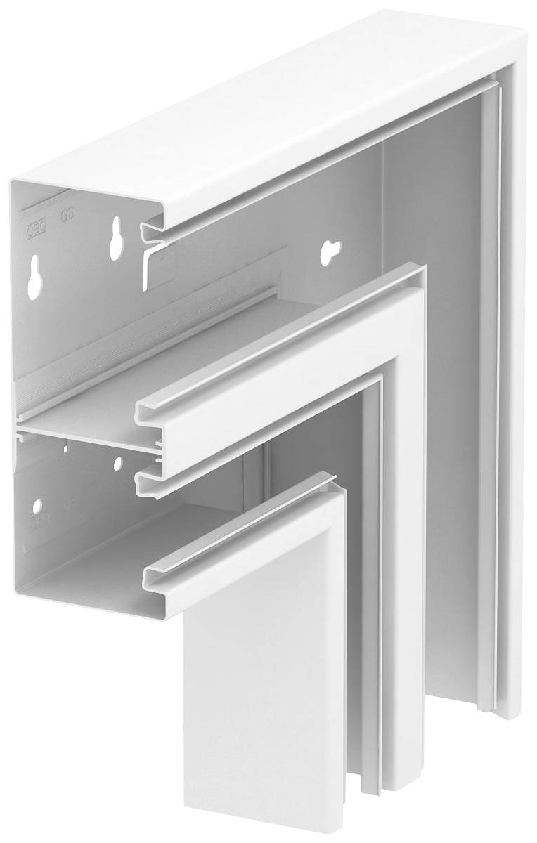Metallischer Rahmen in Weiß für Wand- oder Türmontage, bestehend aus drei verbundenen rechteckigen Profilen in unterschiedlichen Größen.