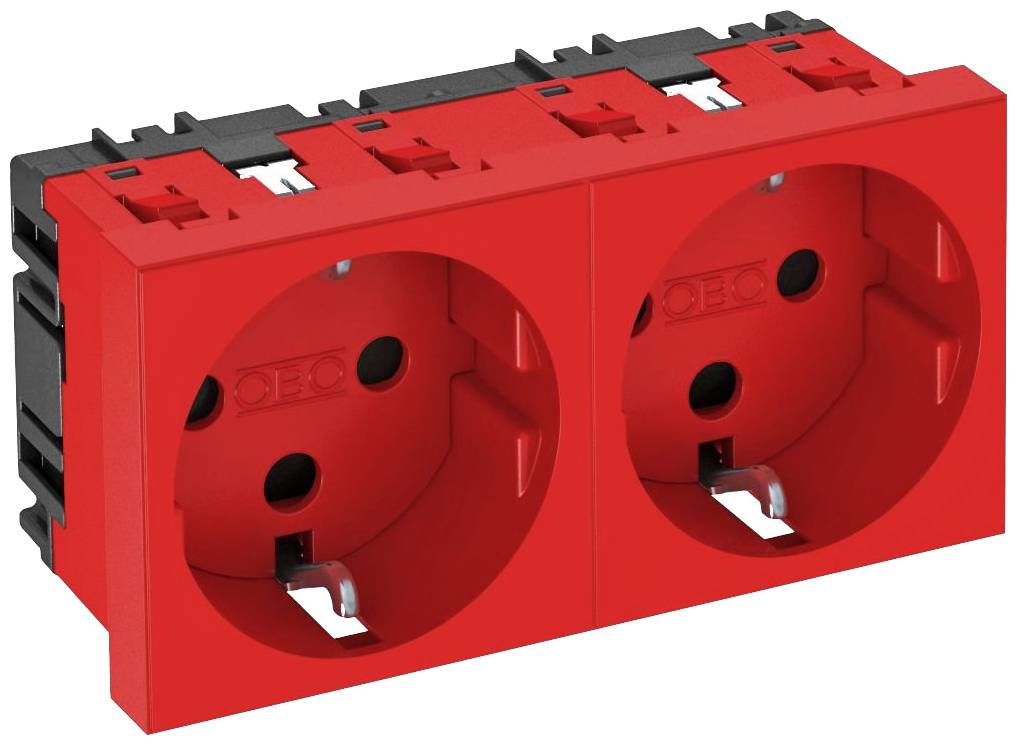 OBO Bettermann 6120294 Geräteeinsatz Steckdose (B x H x T) 90 x 45 x 42mm 1 St. Rot