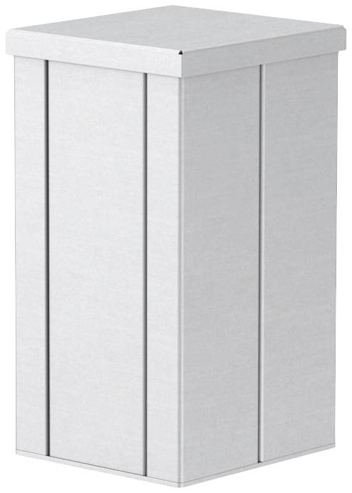 Silberner, rechteckiger Standaschenbecher mit schlichtem Design für den Außenbereich.