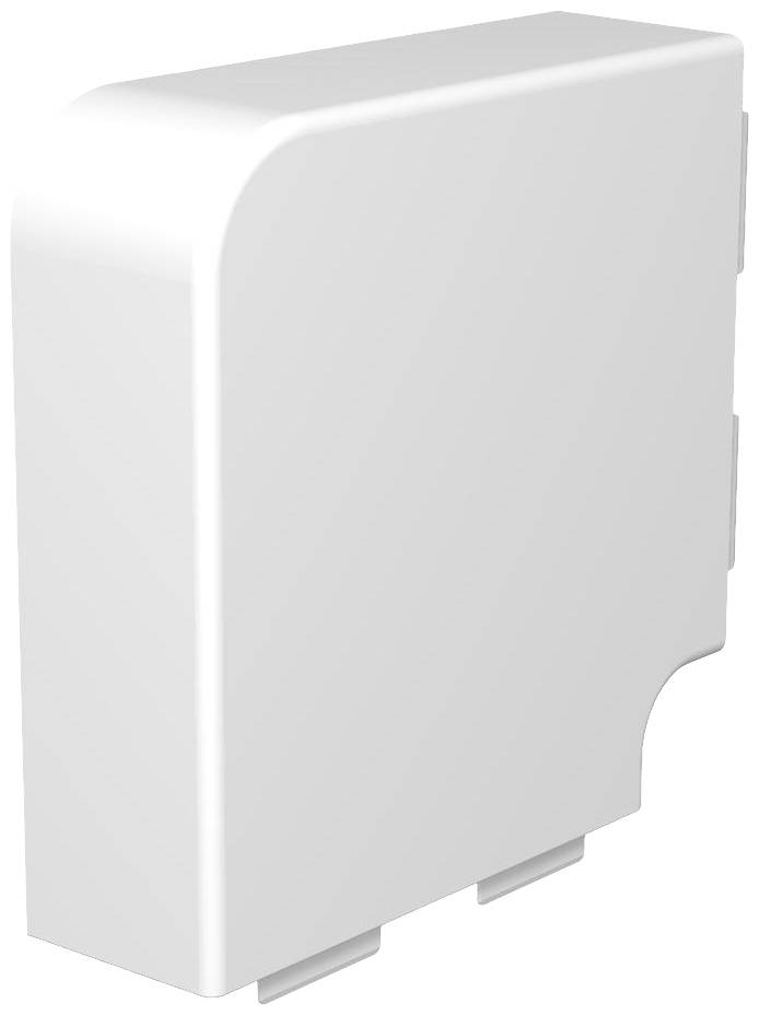 Weißes, rechteckiges Bauteil mit abgerundeten Ecken, möglicherweise ein elektronisches Gerät oder Gehäuse.
