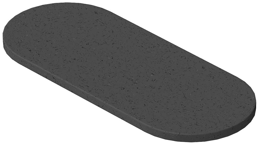 Eine ovale, flache, graue Pflasterplatte aus Beton mit strukturierter Oberfläche.