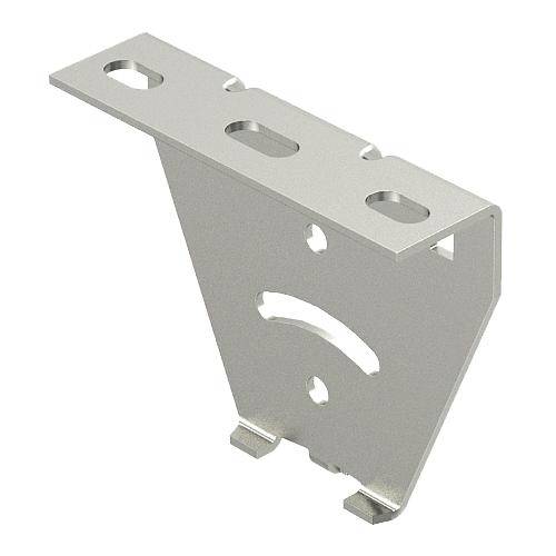 Metallwinkelhalterung mit mehreren Schraublöchern, dient zur Befestigung und Stabilisierung in Konstruktionsanwendungen.