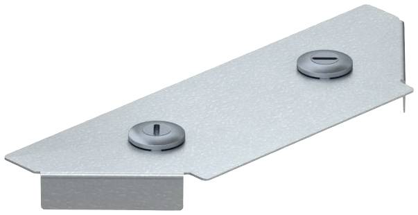Metallplatte mit zwei integrierten runden Befestigungen; oberfläche leicht strukturiert.