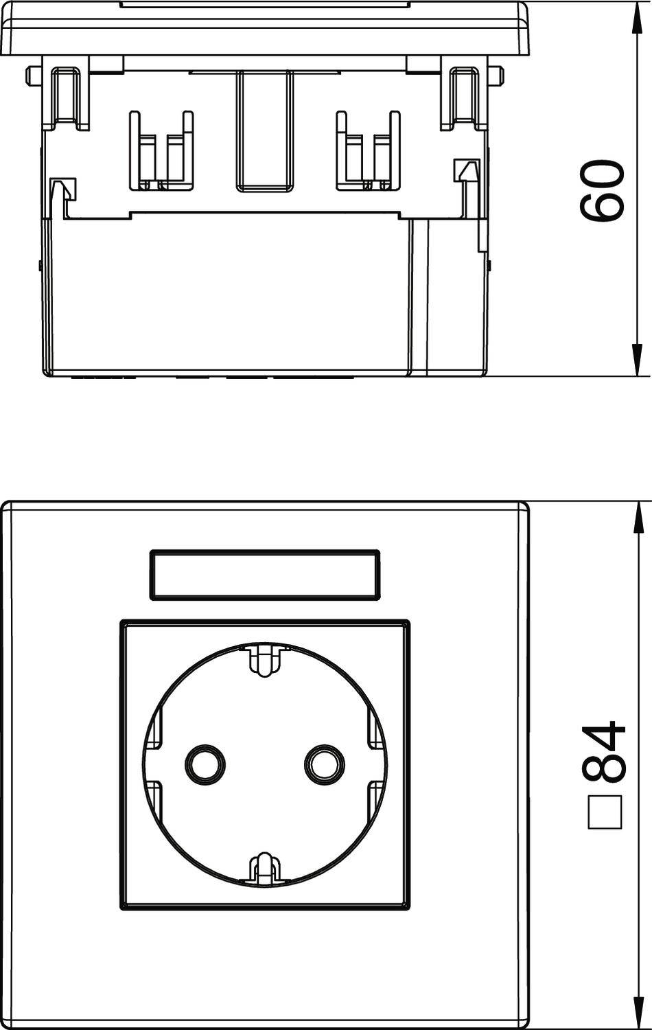 OBO Bettermann 6119423 Geräteeinsatz Steckdose (B x H x T) 84 x 84 x 60mm 1 St. Rot