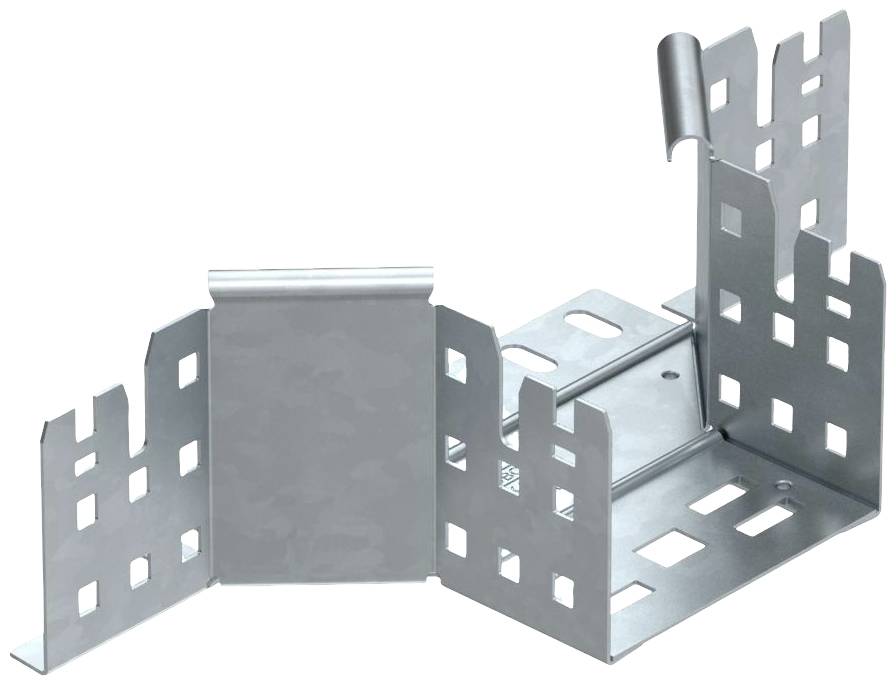 Metallwinkelverbinder mit mehreren Lochungen zur Befestigung. Geeignet für Holzkonstruktionen, um stabile Verbindungen zu schaffen.