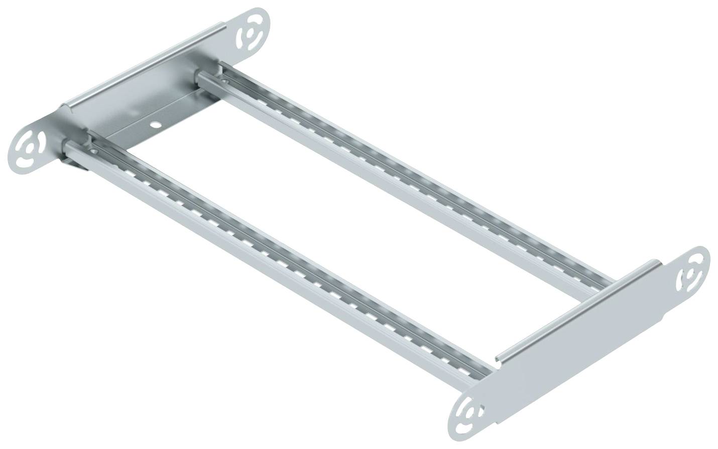 Metallrahmen mit Schienen, die miteinander verbunden sind. Verwendung als Haltevorrichtung oder Montagegestell in technischen Anwendungen.