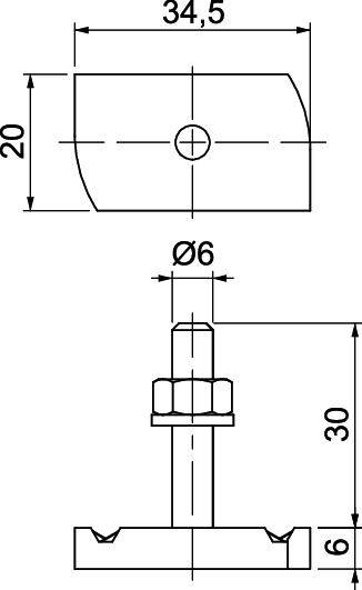 OBO Bettermann MS41HB M6x30 A4 1148406 Hammerkopfschraube 35mm Stahl nicht rostend 50St.